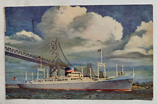 Vintage 1948 Ship Postcard American President Lines steamer steamship bridge art picture
