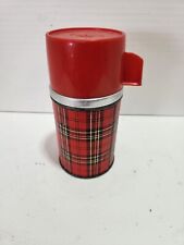 Vintage Aladdin Thermos Red Plaid  Half Pint USA picture