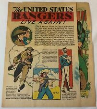 1943 two page cartoon story ~US RANGERS LIVE AGAIN~Robert Roberts,William Darby picture
