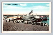 St Louis MO-Missouri, Levee Scene, Antique Vintage Souvenir Postcard picture