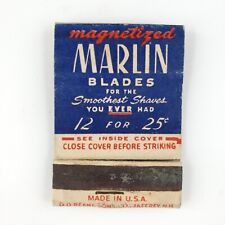 Magnetized Marlin Shaving Blades Matchbook 1950s Safti-Quik Wrap Cover Art D1769 picture