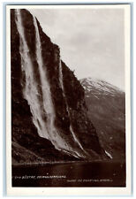 c1930's Seven Sisters Waterfall Romsdal Norway Vintage RPPC Photo Postcard picture