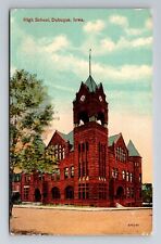 Dubuque IA-Iowa, High School, c1915 Antique Vintage Souvenir Postcard picture