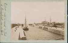 Germany, Kiel Canal Exit Lock to Brunsbüttel, approx. 1900 Vintage Citra picture