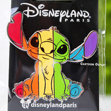 Disney Lilo & Stitch Rainbow Pin Paris Disneyland Collectible Trading Pin Stitch picture
