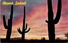 Postcard Giant Saguaros Silhouetted Against The  Desert Sunset Arizona [bv] picture