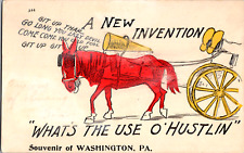 Vintage 1905 A New Invention, Funny, Comic, Washington Pennsylvania PA Postcard picture