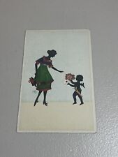 Artist Signed MG Marte Graf Lady With Cupid Silhouette  postcard picture