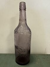 Antique Purp1e Quaker Maid Whiskey Bottle With Green Glow Patented 1538 picture