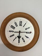 Vintage Round Oak Wall Clock 15-3/4