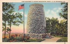 Boonsboro MD First Monument George Washington Linen Patriotic Vtg Postcard L4 picture