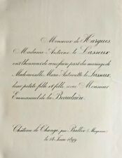 LE LASSEUX Emmanuel Beauluere SHARE WEDDING Hargues Chateau Change 1899 picture