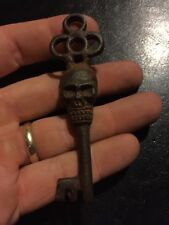 Skull Key Skeleton Cast Iron METAL Skeleton Patina Collector Castle Cathedral picture