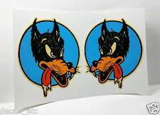 Pair of BIG BAD WOLF Vintage Style DECALS, Vinyl STICKERS, rat / hot rod, racing picture