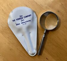 Vintage The Vernon Company Advertising/Promo Pocket Magnifying Glass with Case picture