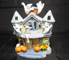 VTG PartyLite Halloween Ceramic Haunted Tealight House Candle Holder picture