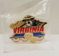 Vtg 1997 QVC Quest for Americas Best 50 State Map Tour Lapel Pin Virginia picture