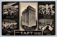 Hotel Taft New York City Vintage Unposted Postcard Coffee Shop Tap Room picture