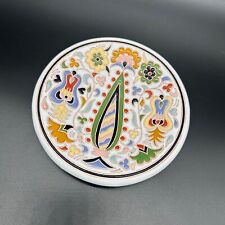Vintage Pottery Plate Floral Rustem Skybin Crimean Ukrainian Handmade Rainbow picture
