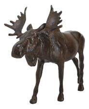 Cast Iron Large Emperor Stag Elk Bull Moose In Bronze Finish Figurine 11.25