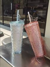 Starbucks Shiny Light Blue Pink Mermaid Fish Scale 710ml Venti Cold Cups Tumbler picture