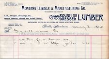 1895 Montana Lumber & Manufacturing Co Rustic Siding Shingles BUTTE MT Billhead picture