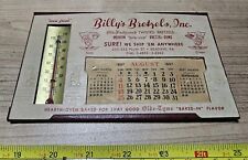 Vtg 1957 Billy's Bretzelas Reading PA Pretzel Partial Desk Calendar Thermometer  picture