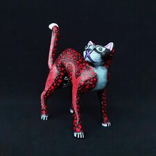GORGEOUS OAXACAN WOOD CARVING CAT ALEBRIJE. MEXICAN FOLK ART. picture