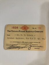 Texas & Pacific employee pass Mr. W.F. Schulz. 1928 Special Engineer for T&P picture
