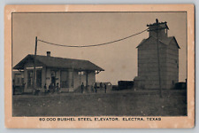 Electra TX Texas Steel Grain Elevator Wichita County Antique Postcard c 1910's picture