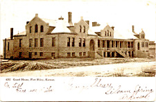 Fort Riley,KS Guard House  1905 Thomen  Postcard Kansas 1c stamp Vintage picture