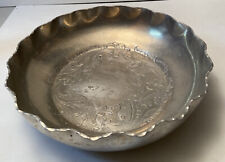 Vintage Admiration Products Hammered Aluminum Floral Crimped Bowl picture