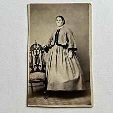 Antique CDV Photograph Beautiful Tall Plus Size Woman Great Chair Thomaston ME picture