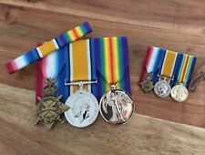 World War I - Full Size + Mini Medals Trio Set (1914-15 Star, BWM and Victory Me picture