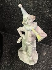 Porcelain Circus Clown Figurine with ABC Blocks Tambourine and Horn 12' Statue picture