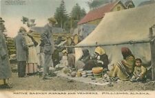 Hand Colored Postcard Indian Basket Makers & Venders, Killisnoo, Alaska ca 1908 picture