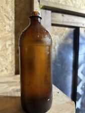 Vintage Amber Glass 32 Oz Bleach Bottle  picture