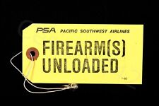 PSA Original Vintage Firearms Bag Tag Pacific Southwest Airlines 1980 RARE NEW picture