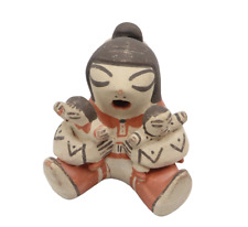 Native American Conchiti Pueblo Storytelling Pottery Doll 2 Babies B53 picture