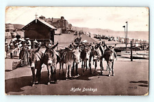 Hythe Donkeys Group on Street Victorian Era Dress Baby Carriage Postcard E4 picture