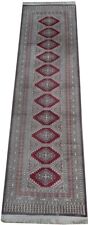 2.5 x 10 Red Hallway Runner Rug Jaldar Hand-knotted Rug Minor Wear Discounted picture