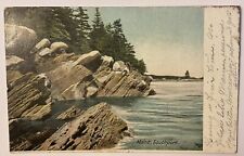 Southport Maine Shore & Rocks Postcard 1906  picture