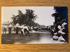 1910s RPPC: COUNTRY BARRELL RACE antique real photo postcard SMALL TOWN AMERICA picture