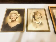 Vintage Graduation Photos in Gold Frames with Glass 8x10 picture