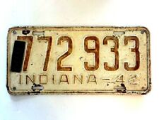 1942 Indiana License Plate Vehicle STAFF 42 Car Tag IN Indy #14 picture