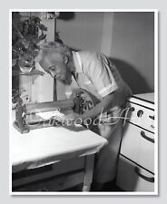 Elderly Black Woman Rolling Out Biscuit Dough, Vintage Photo Reprint picture