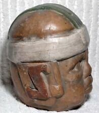 Olmec Head Sculpture Helmut Terra Cotta Clay Art 5
