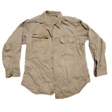 Vintage Brown Kahki Long Sleeve U.S. Military Shirt  picture