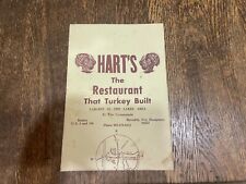Hart's Restaurant Menu Meredith New Hampshire NH Routes 3 & 104 1950's 1960's picture