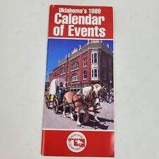 Vintage 1989 Oklahoma's Calendar Of Events Centennial Map Ephemera picture